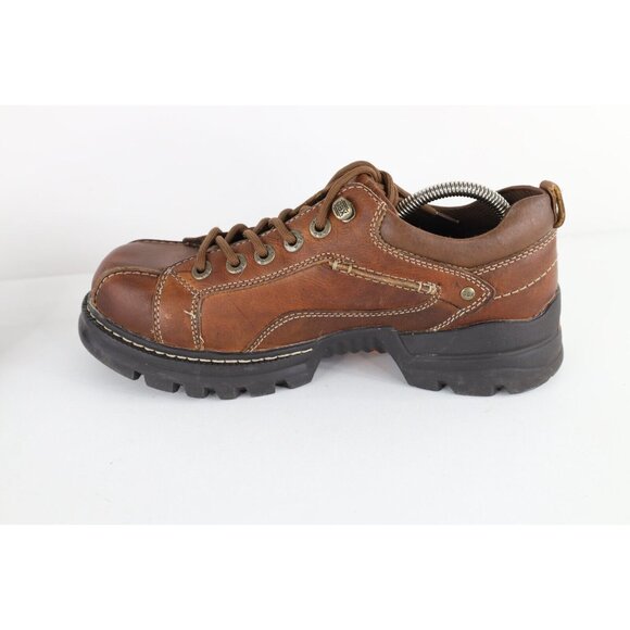 Vintage 90s Y2K Streetwear Mens 9.5 M Chunky Leather Platform Boots Shoes Brown main image 8